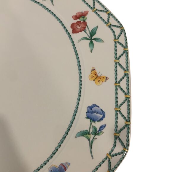 Villeroy & Boch Octagon Casa Verde Floral Design Chop Cake Plate Cottagecore - Picture 3 of 5